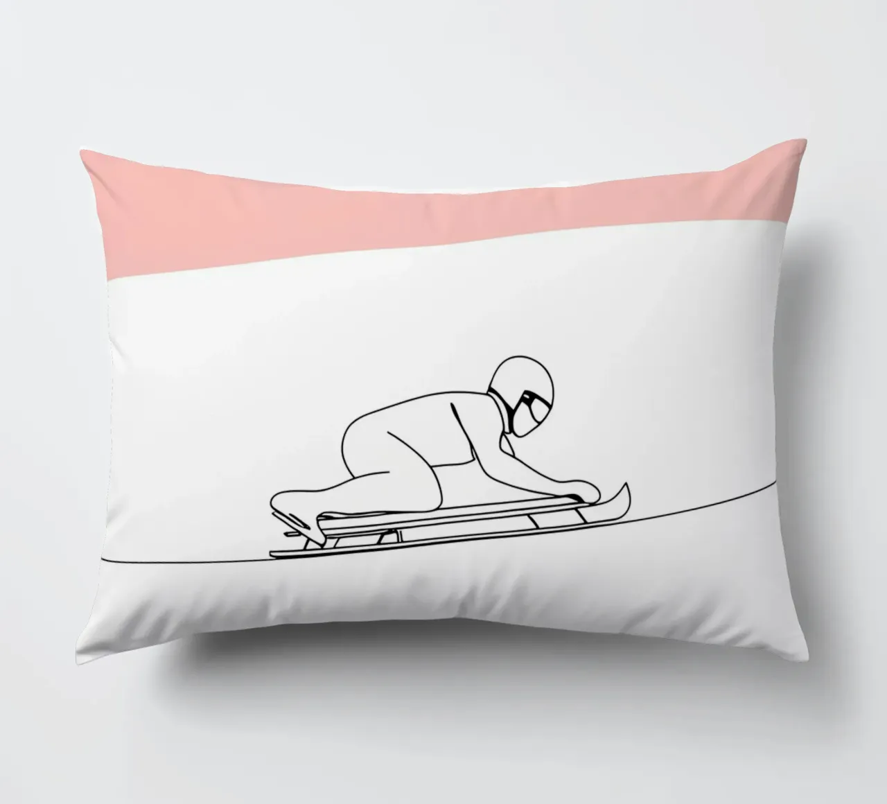 Skeleton Racer Minimalist Line Art decorative cushion by Viv Line Art
