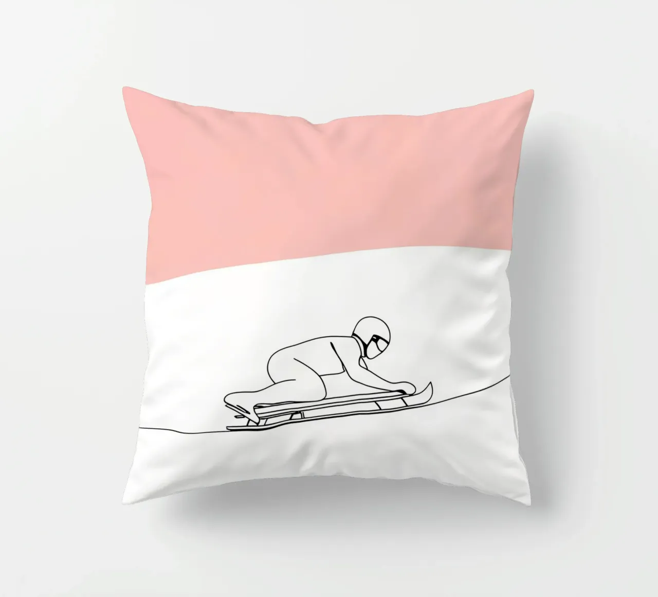 Skeleton Racer Minimalist Line Art decorative cushion by Viv Line Art