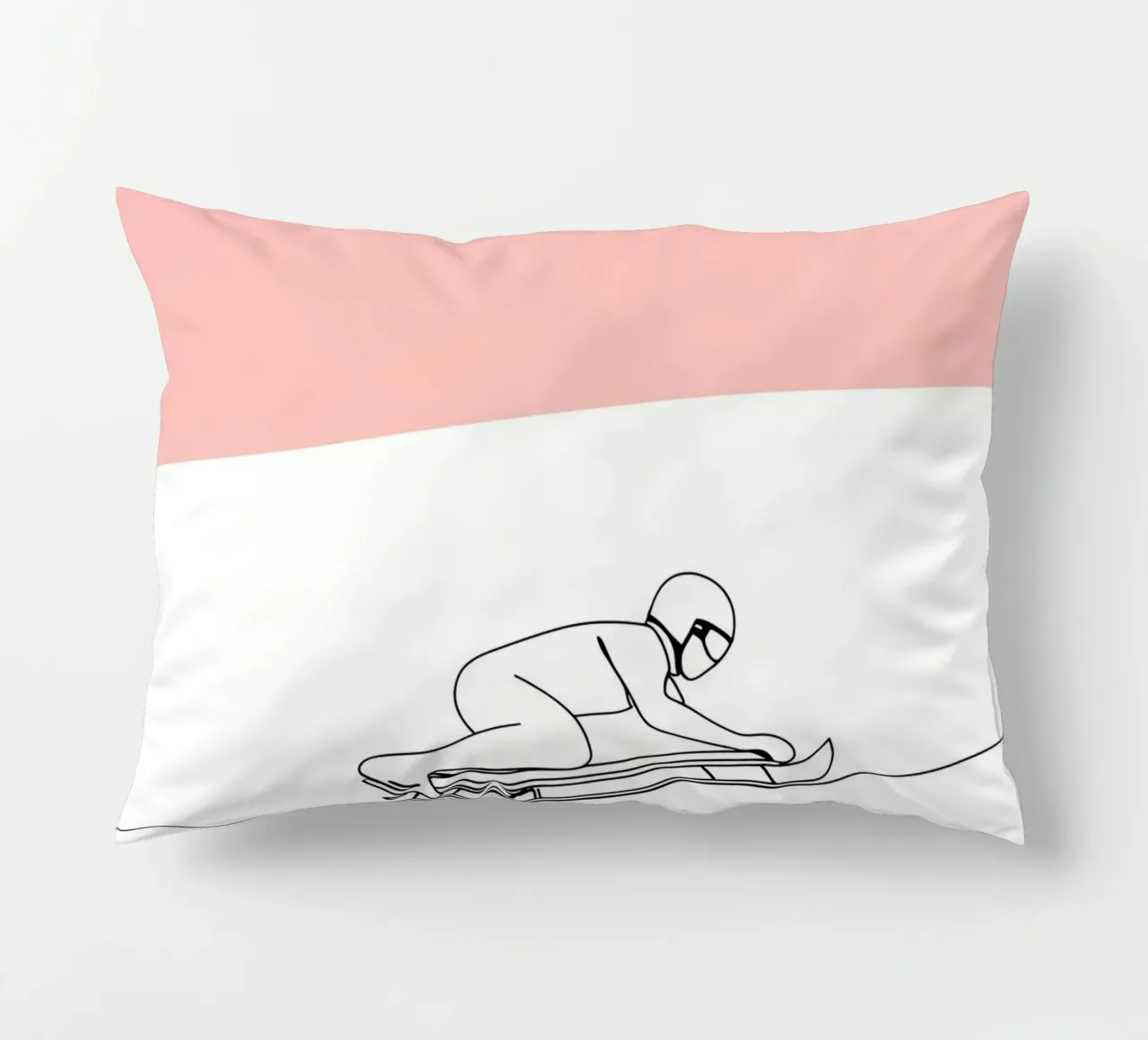 Skeleton Racer Minimalist Line Art decorative cushion by Viv Line Art