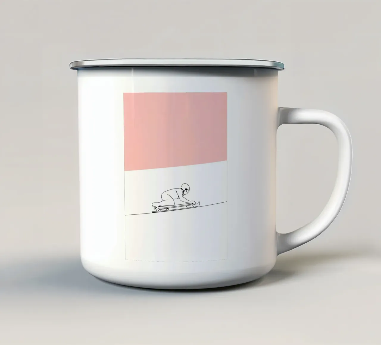 Scheletro corridore Linea d'arte minimalista tazza in smalto da Viv Line Art
