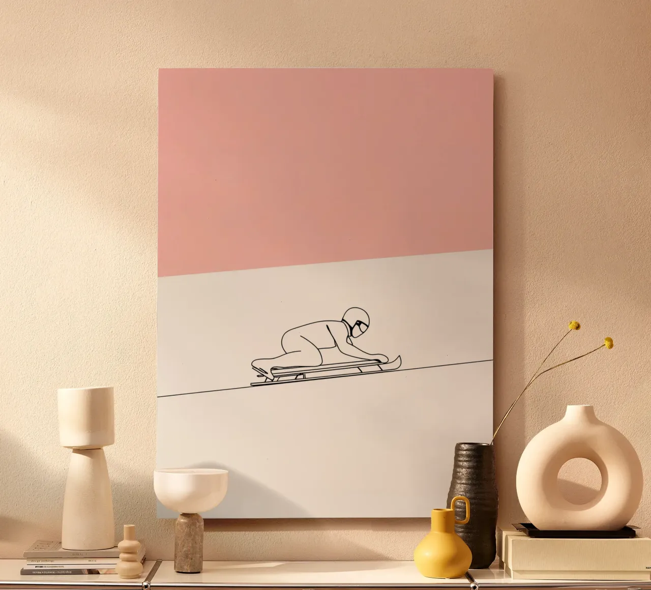Scheletro corridore Linea d'arte minimalista alluminio dibond da Viv Line Art