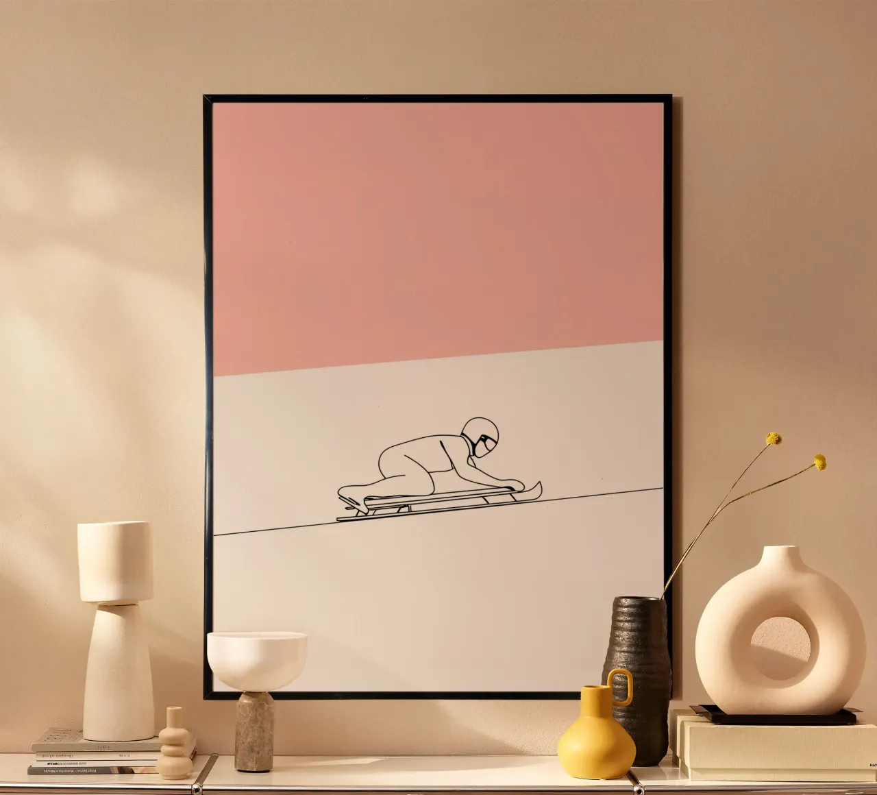 Scheletro corridore Linea d'arte minimalista carta hahnemühle da Viv Line Art