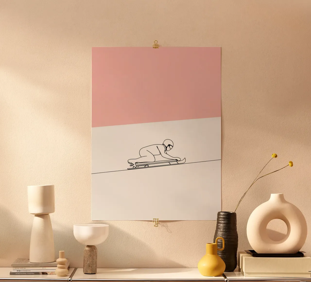 Scheletro corridore Linea d'arte minimalista carta hahnemühle da Viv Line Art