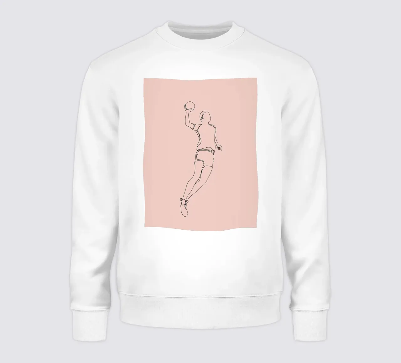 Giocatore di pallamano Line Art minimalista felpa da Viv Line Art
