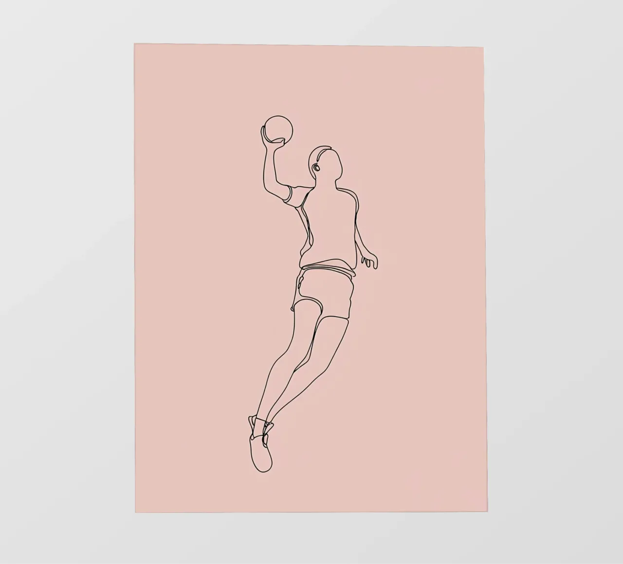 Giocatore di pallamano Line Art minimalista pellicola backlit da Viv Line Art