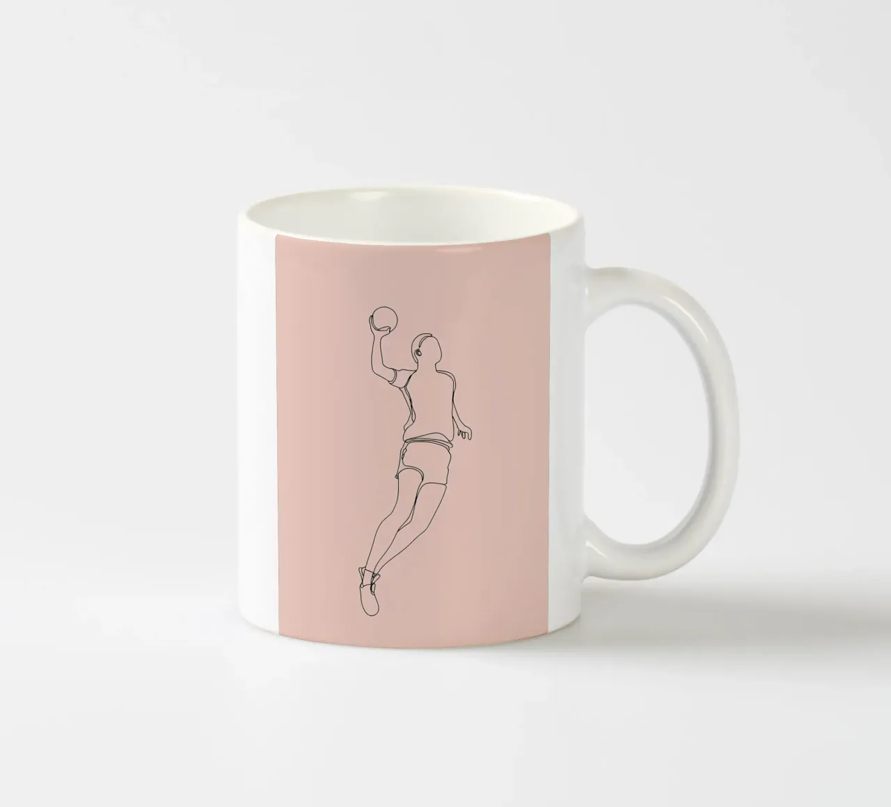 Giocatore di pallamano Line Art minimalista tazza in ceramica da Viv Line Art