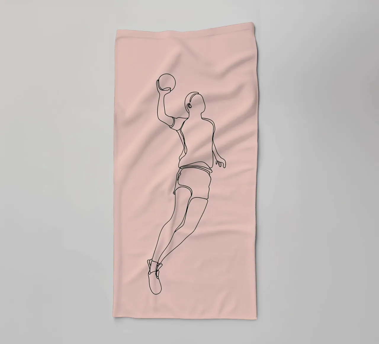 Handball Player Minimalist Line Art towel by Viv Line Art