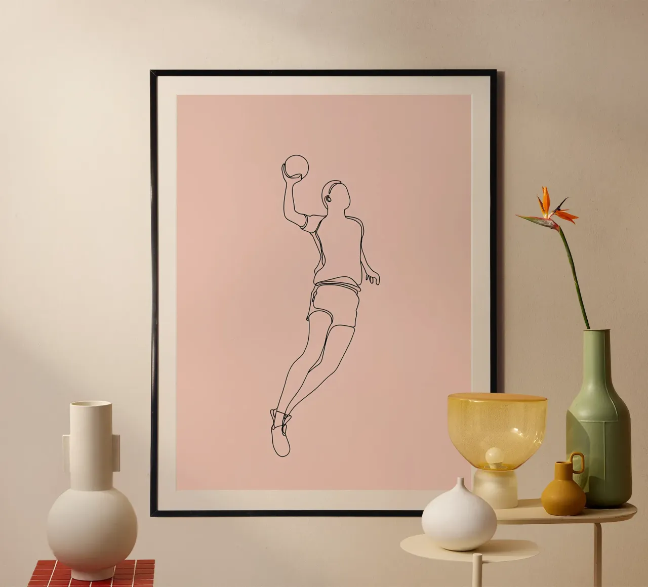 Handball Player Minimalist Line Art poster de Viv Line Art