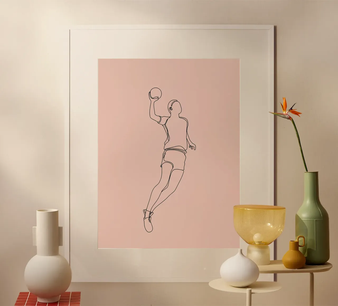 Handball Player Minimalist Line Art poster de Viv Line Art