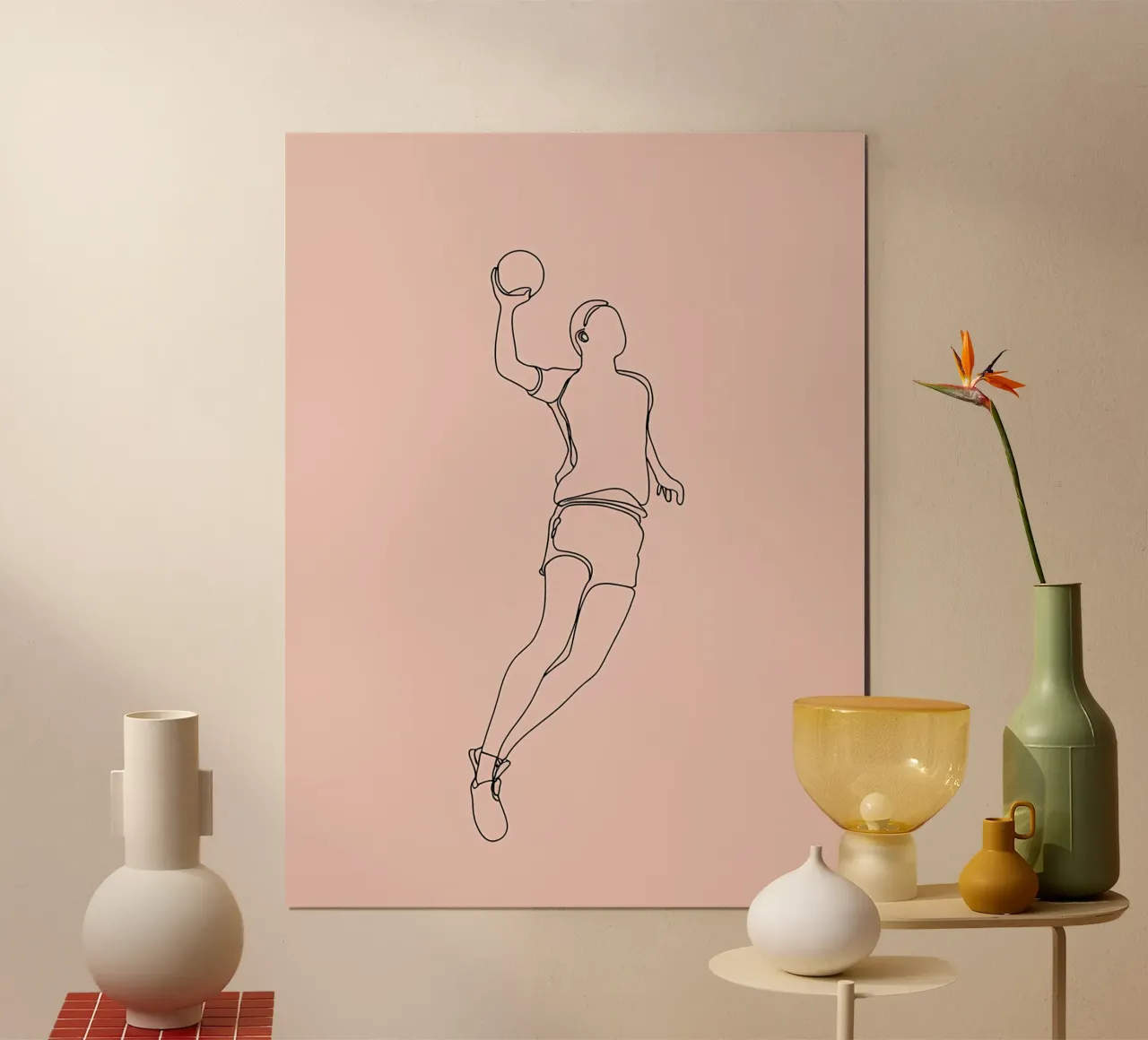 Handball Player Minimalist Line Art poster de Viv Line Art