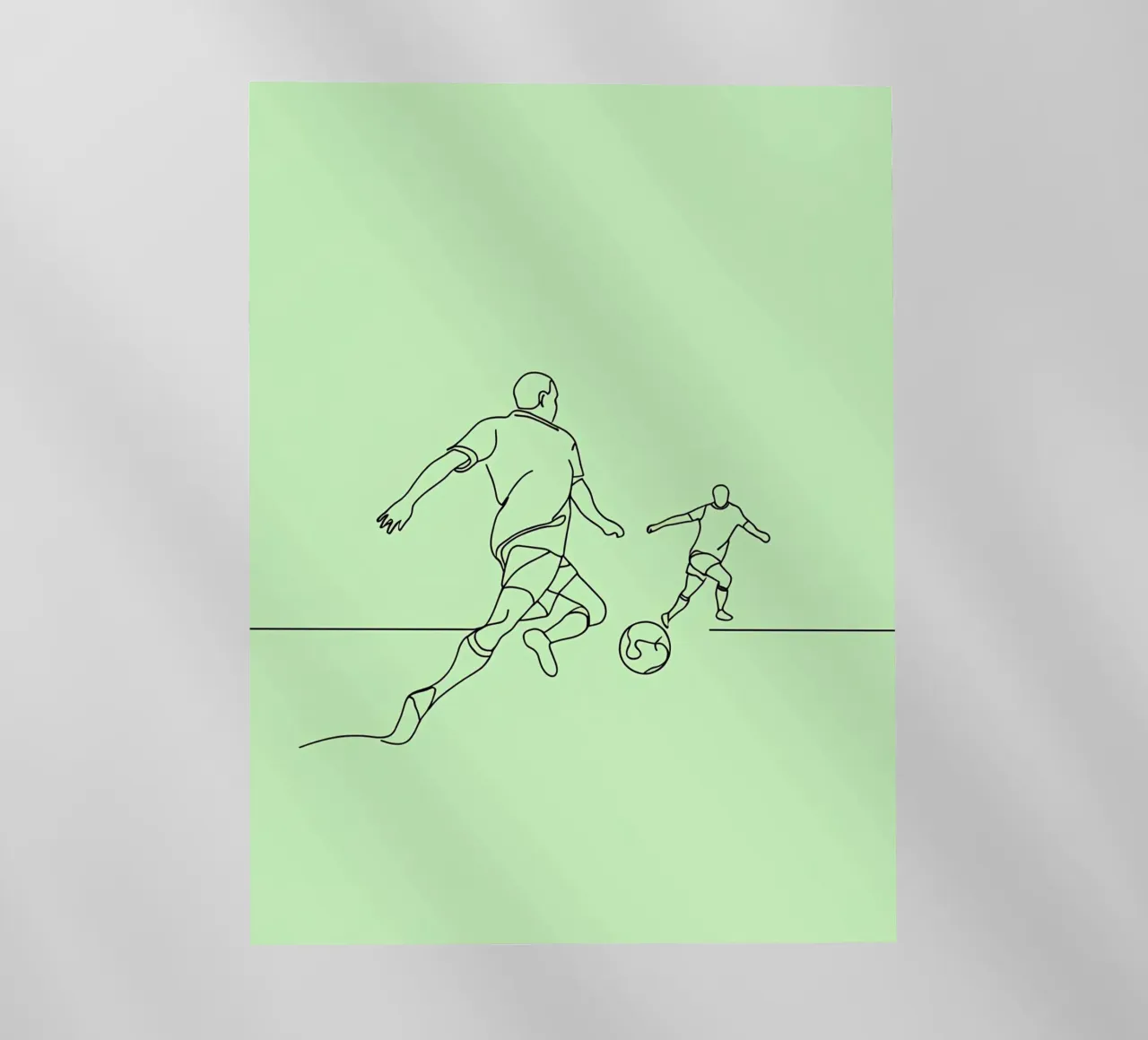 Giocatore di calcio Line Art minimalista pellicola backlit da Viv Line Art