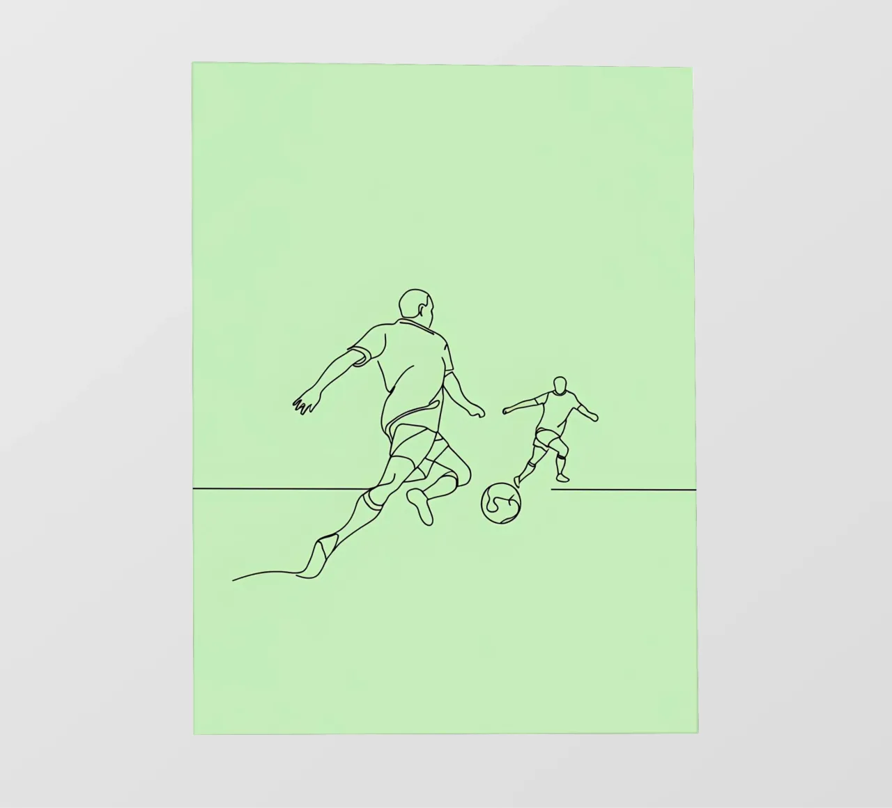 Giocatore di calcio Line Art minimalista pellicola backlit da Viv Line Art