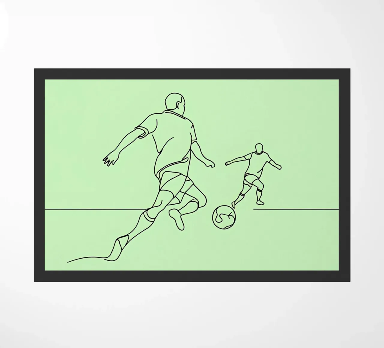 Giocatore di calcio Line Art minimalista zerbino da Viv Line Art