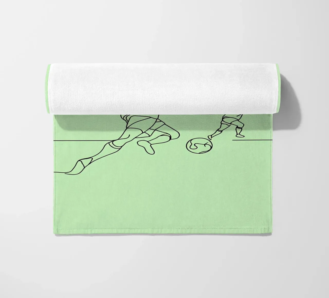 Giocatore di calcio Line Art minimalista telo mare da Viv Line Art