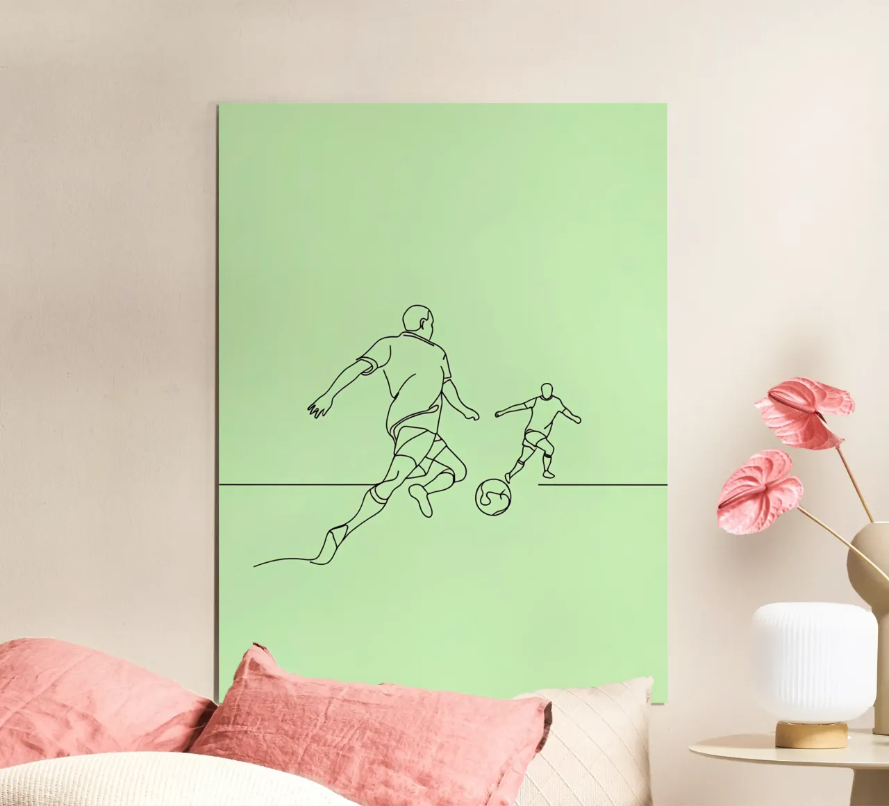 Giocatore di calcio Line Art minimalista poster da Viv Line Art