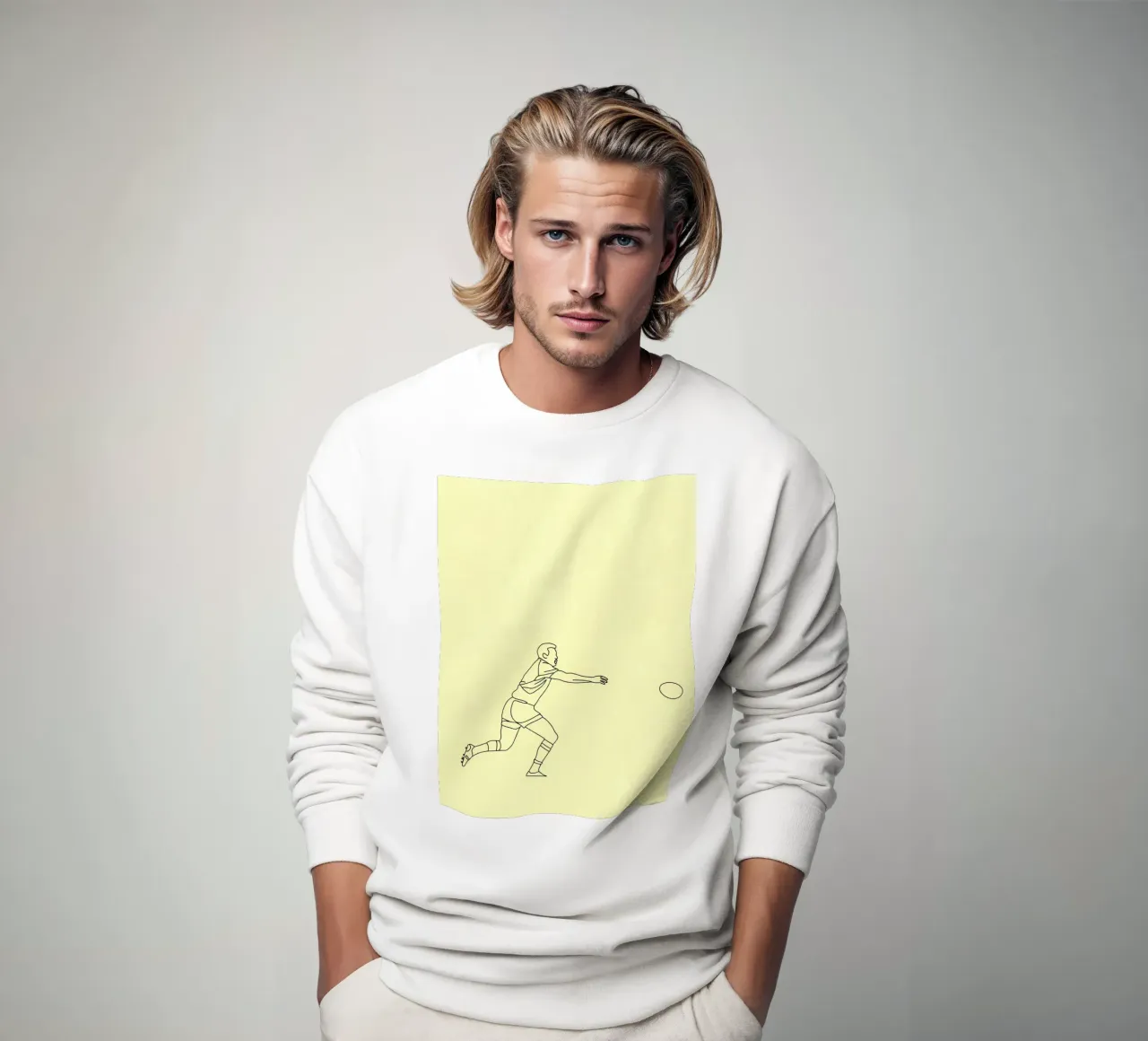 Giocatore di rugby Line Art minimalista felpa da Viv Line Art