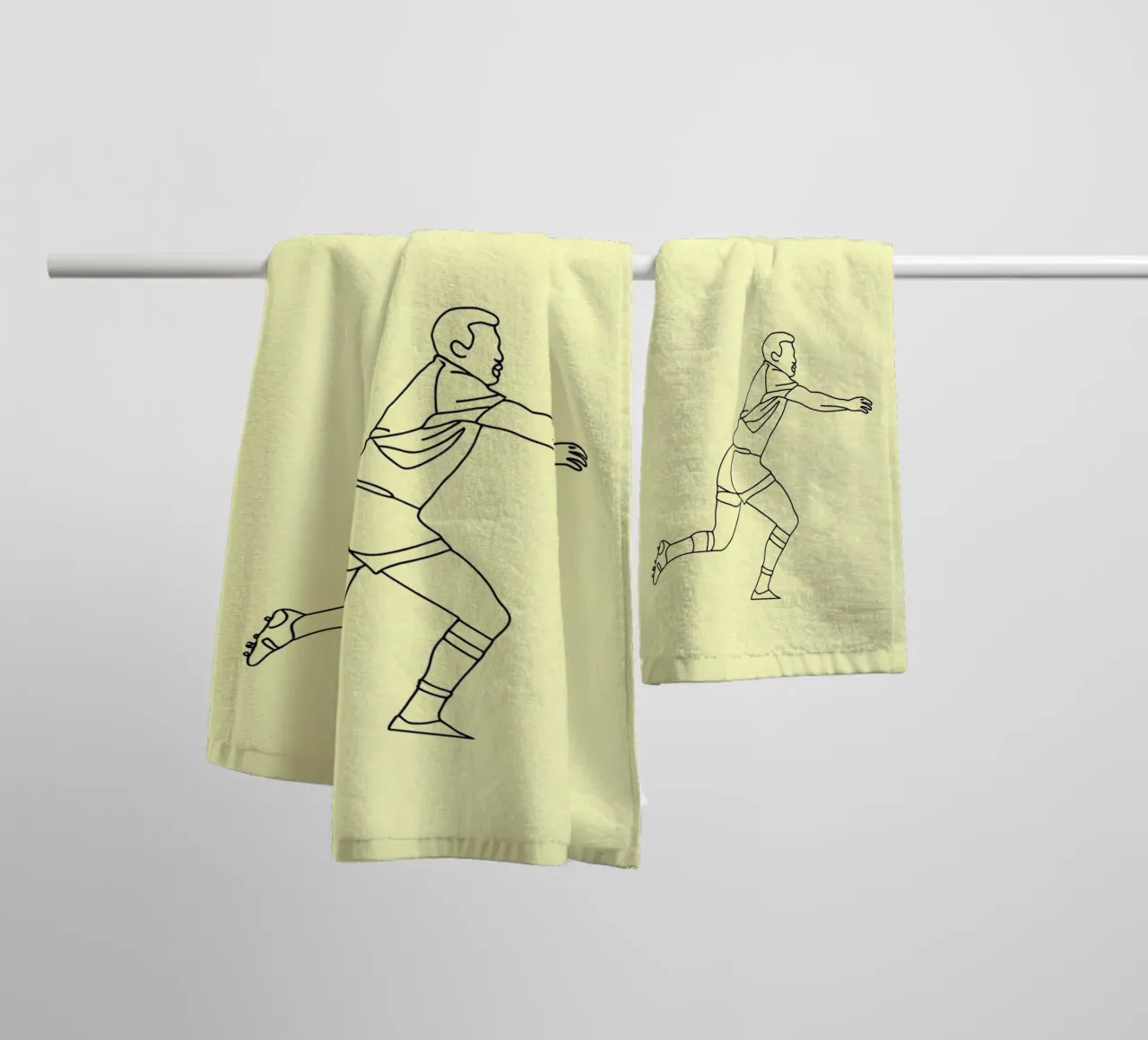 Rugby Player Minimalist Line Art towel by Viv Line Art