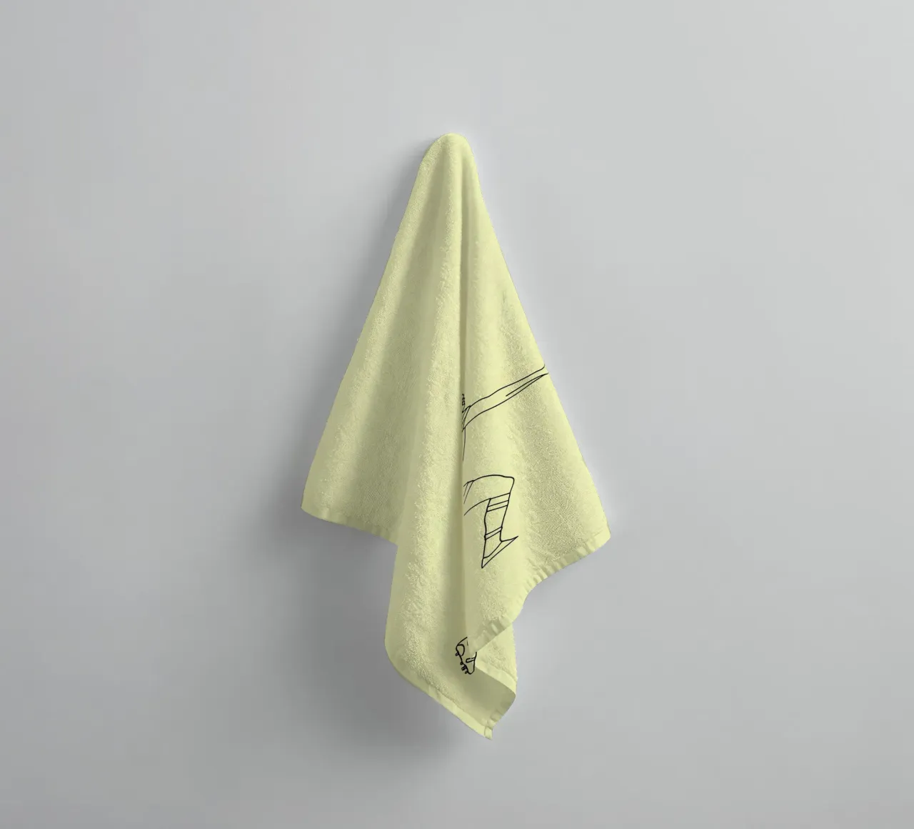 Rugby Player Minimalist Line Art towel by Viv Line Art
