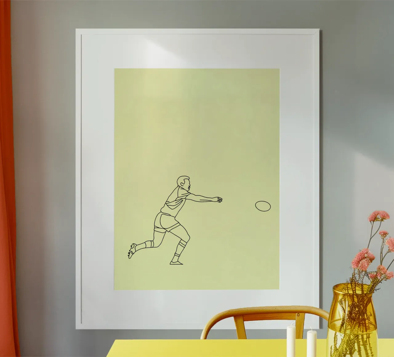 Rugby Player Minimalist Line Art poster by Viv Line Art