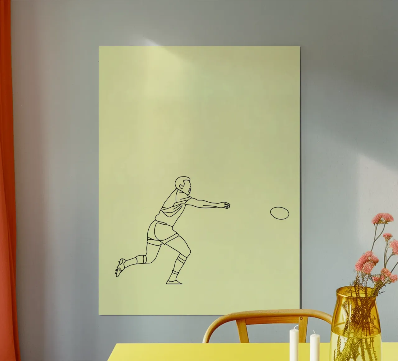 Rugby Player Minimalist Line Art poster by Viv Line Art