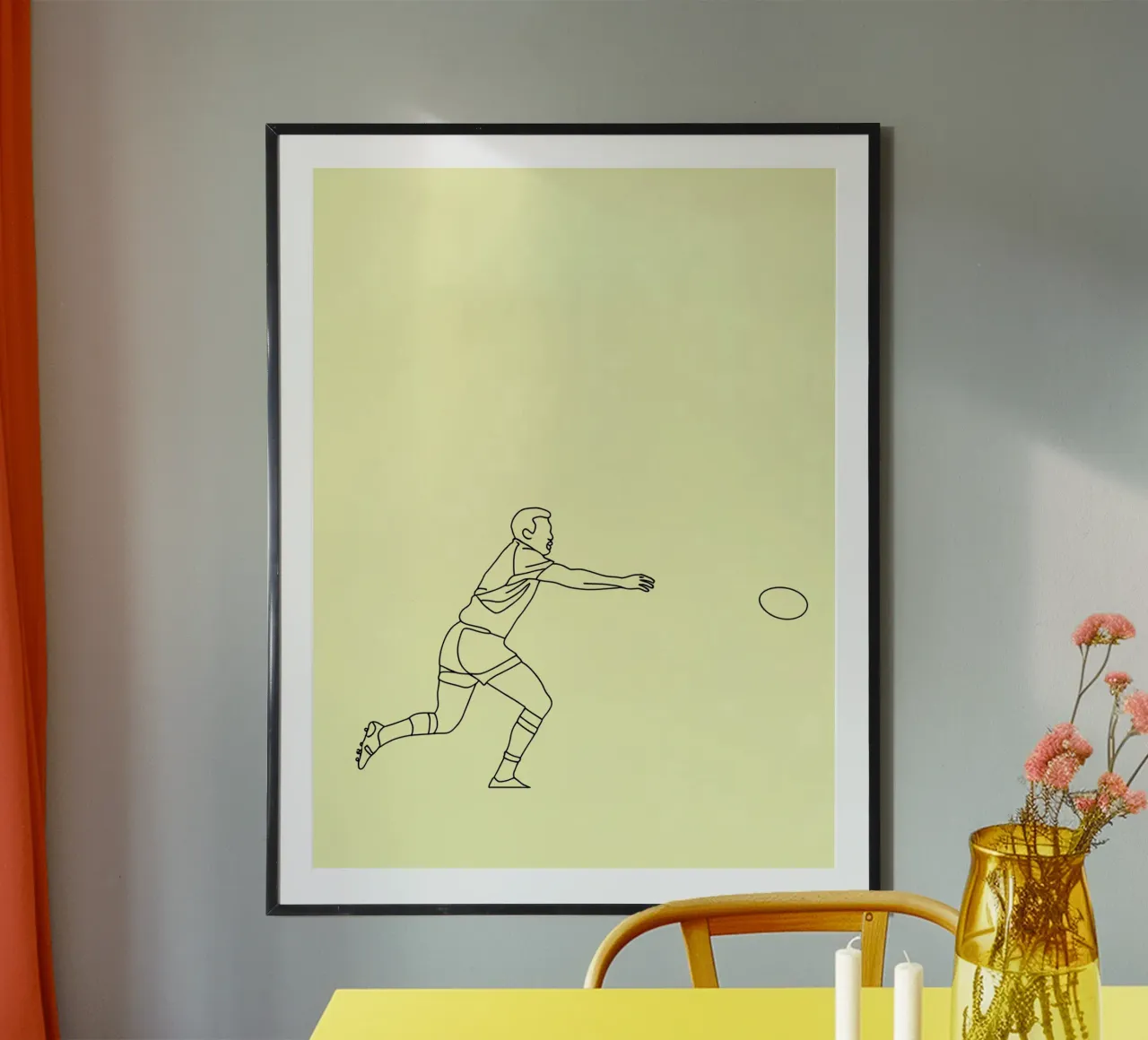 Rugby Player Minimalist Line Art poster by Viv Line Art