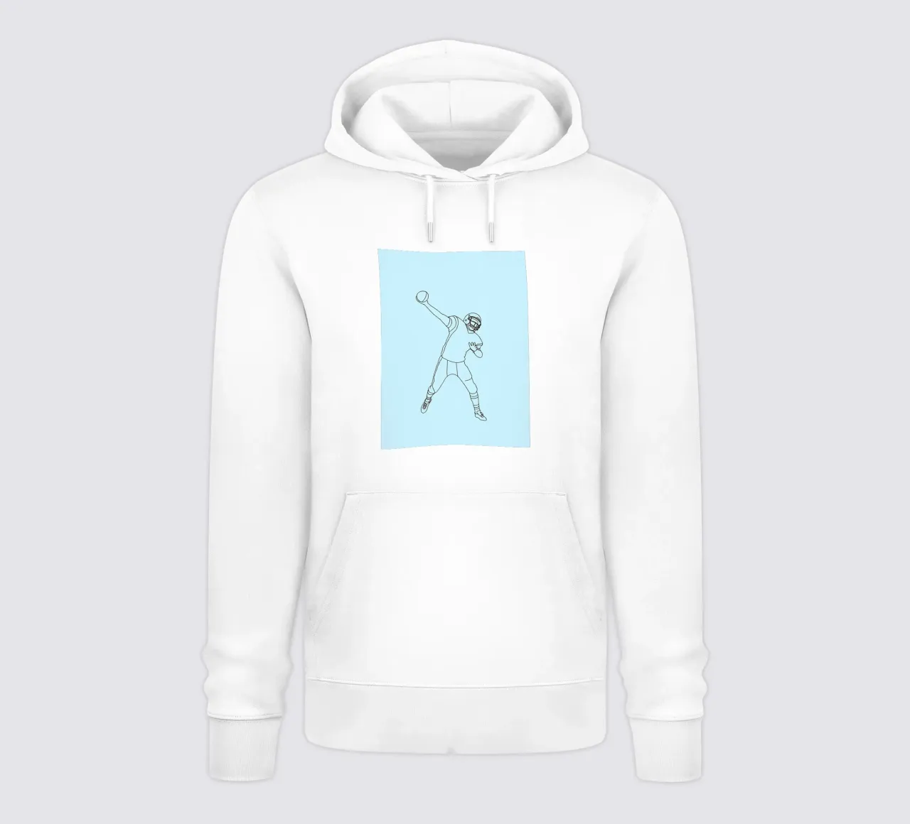 Giocatore di calcio - Line Art minimalista felpa con cappuccio da Viv Line Art
