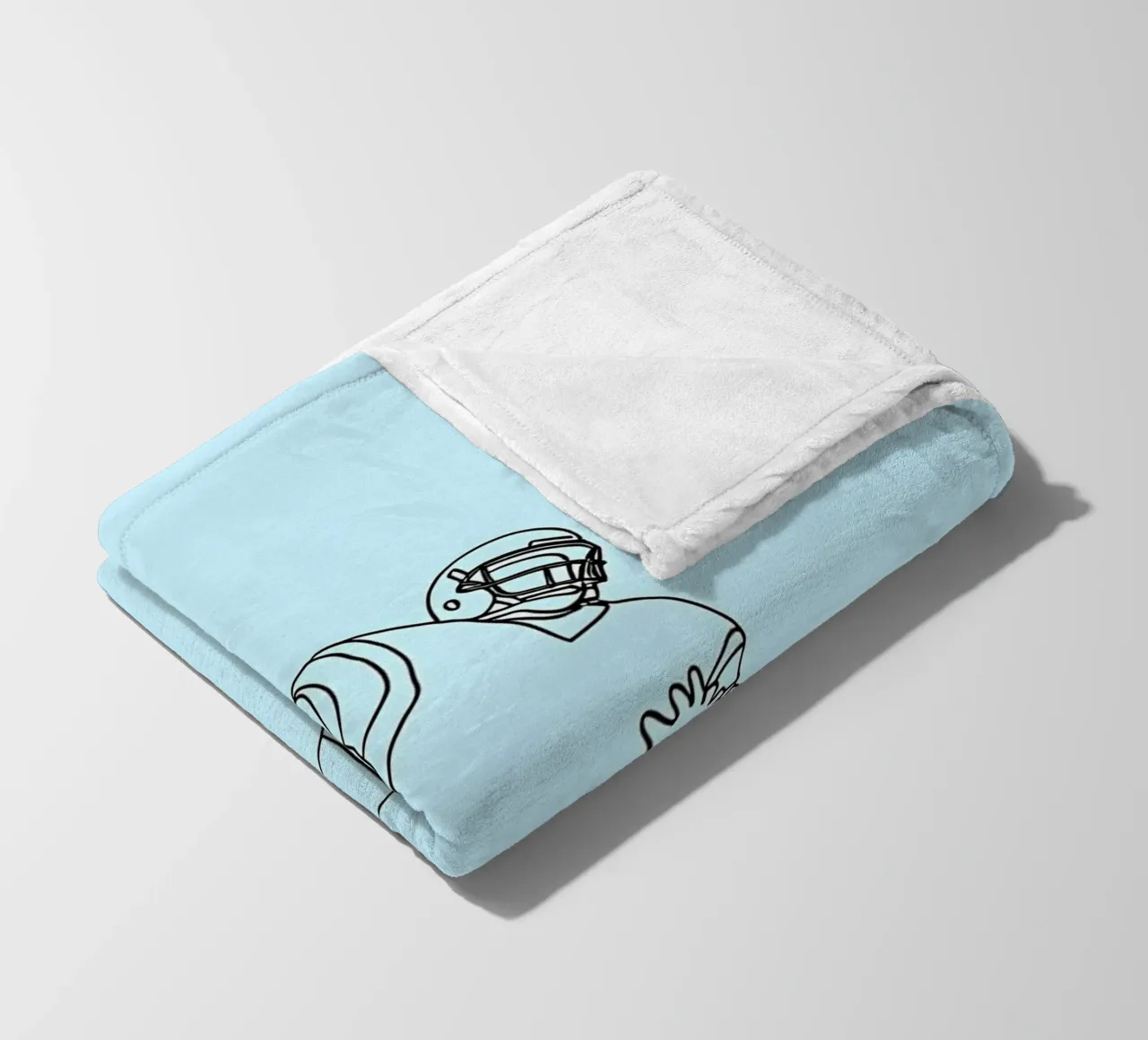 Giocatore di calcio - Line Art minimalista coperta in pile da Viv Line Art