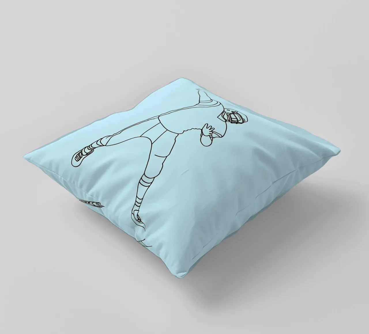 Giocatore di calcio - Line Art minimalista cuscino da Viv Line Art