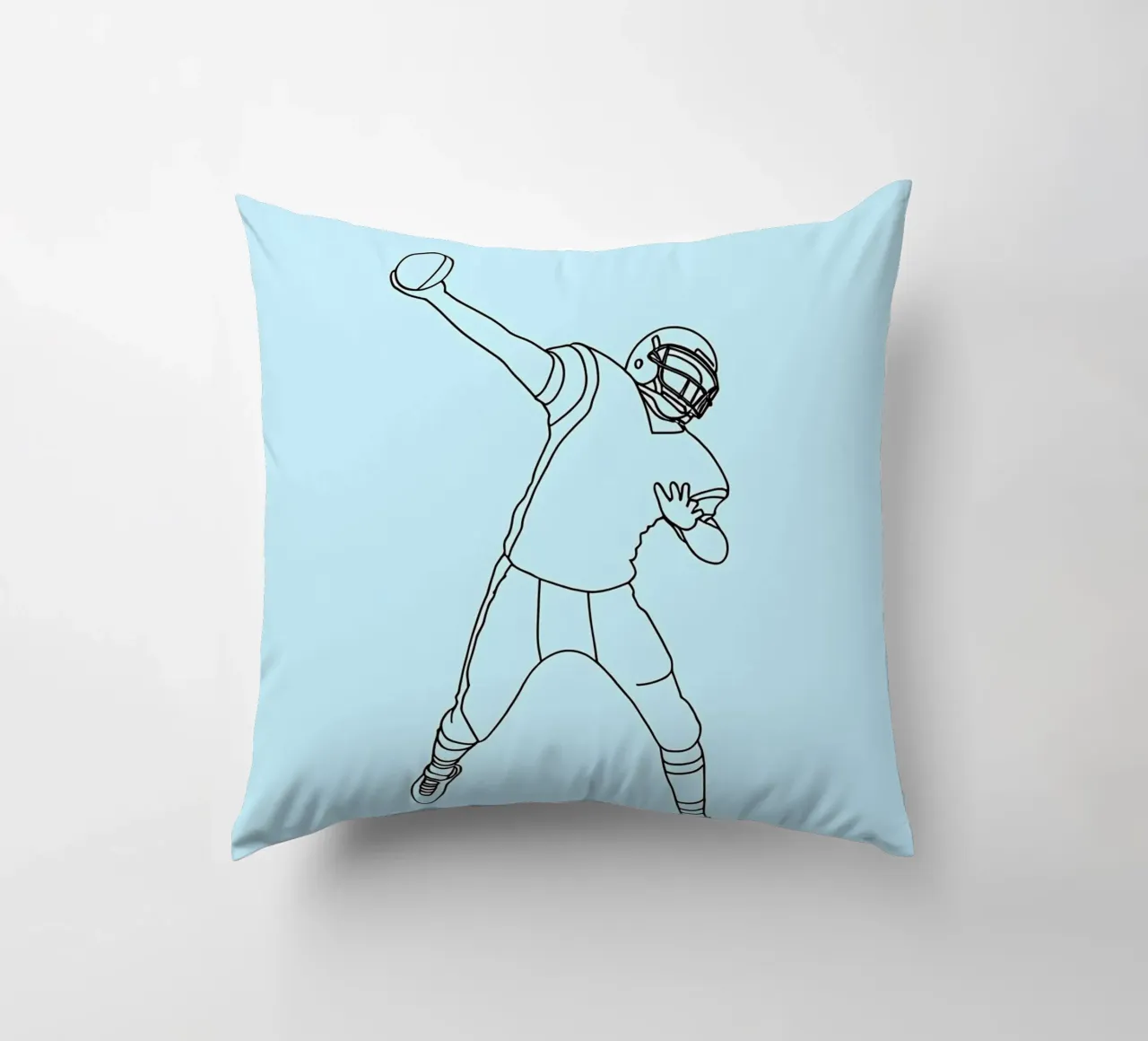Giocatore di calcio - Line Art minimalista cuscino da Viv Line Art