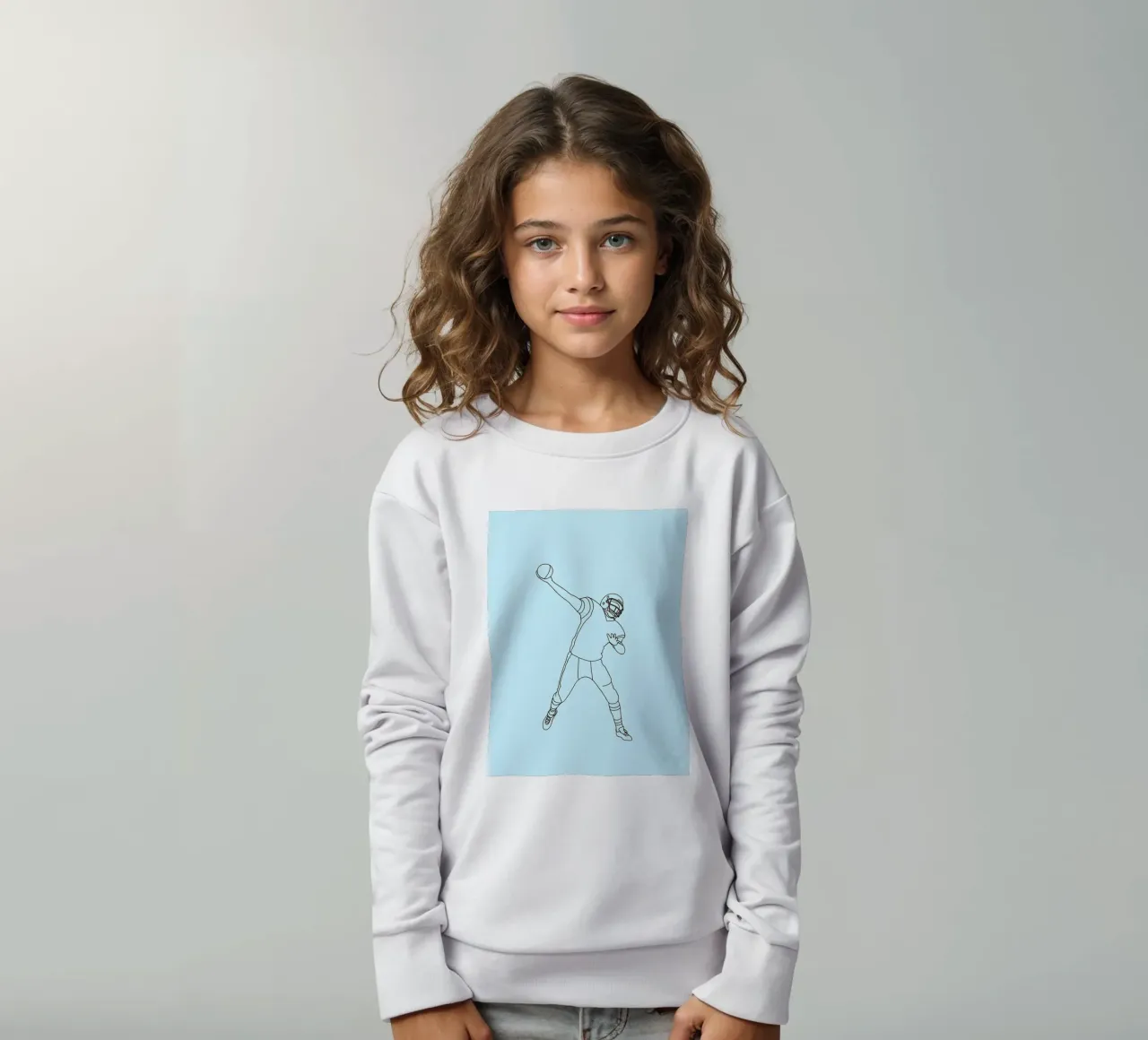 Giocatore di calcio - Line Art minimalista felpa bambino da Viv Line Art