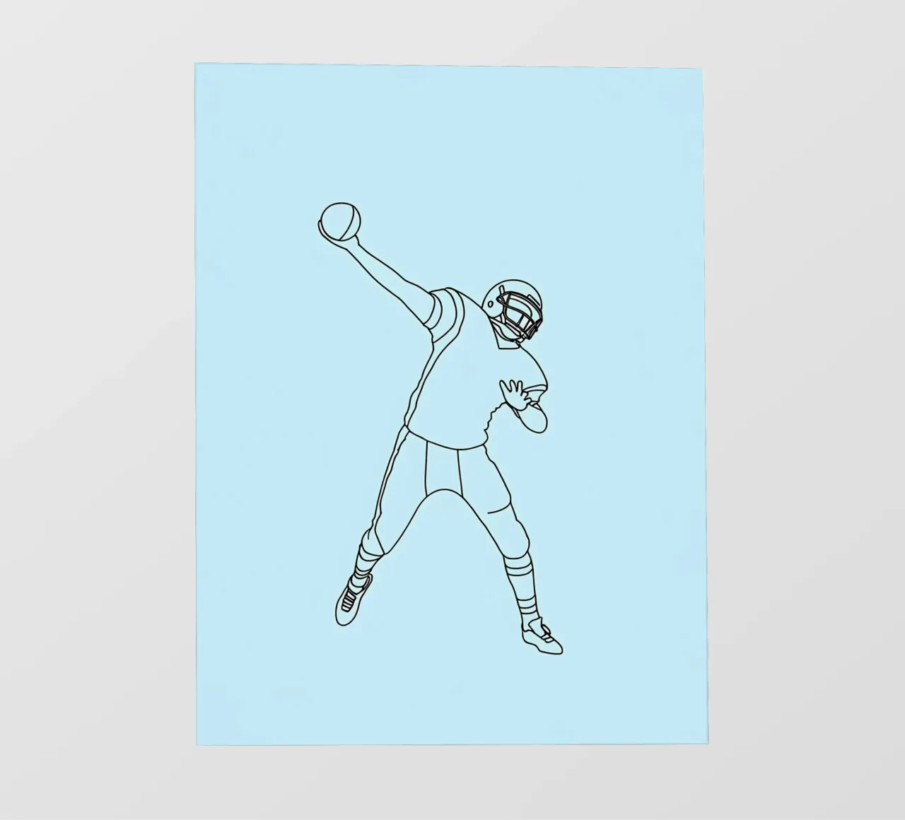 Giocatore di calcio - Line Art minimalista pellicola backlit da Viv Line Art