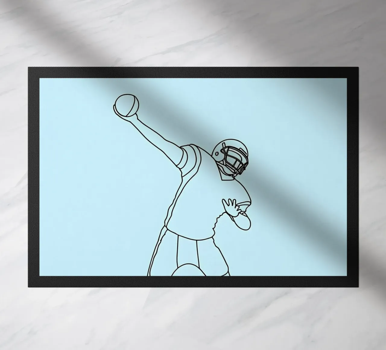 Giocatore di calcio - Line Art minimalista zerbino da Viv Line Art
