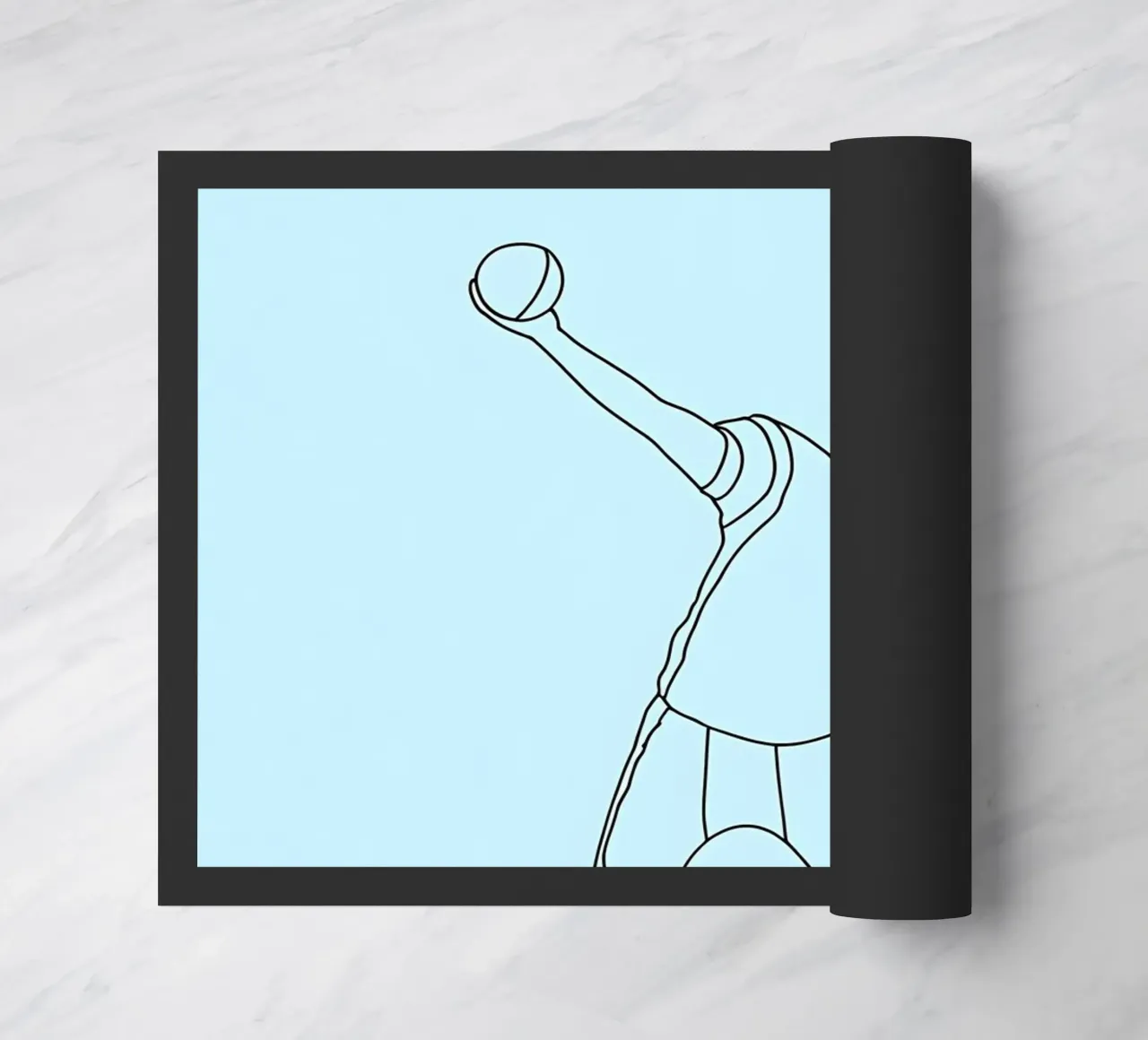 Giocatore di calcio - Line Art minimalista zerbino da Viv Line Art