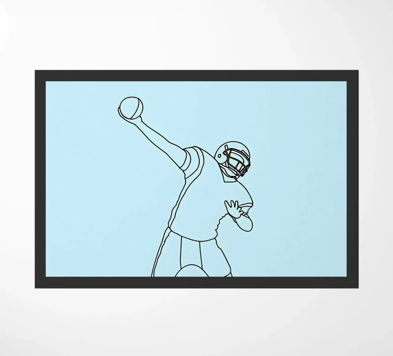 Giocatore di calcio - Line Art minimalista zerbino da Viv Line Art