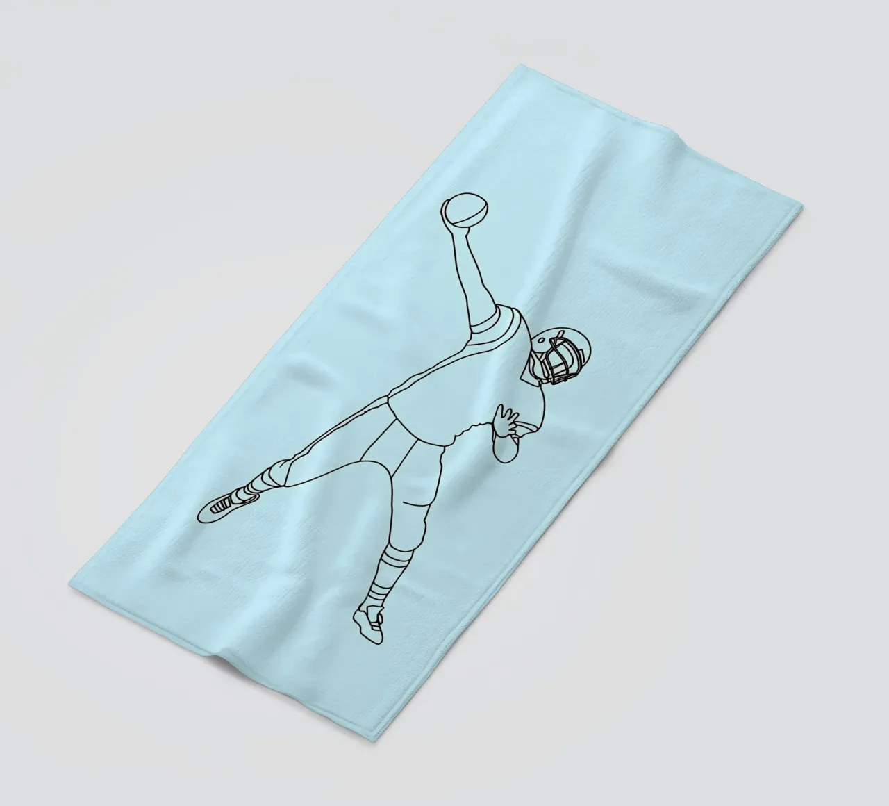 Giocatore di calcio - Line Art minimalista telo mare da Viv Line Art