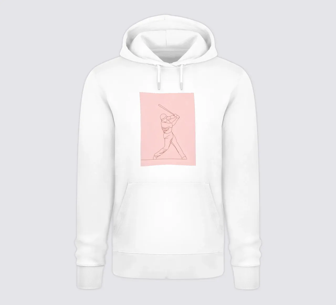 Giocatore di baseball - Line Art minimalista felpa con cappuccio da Viv Line Art