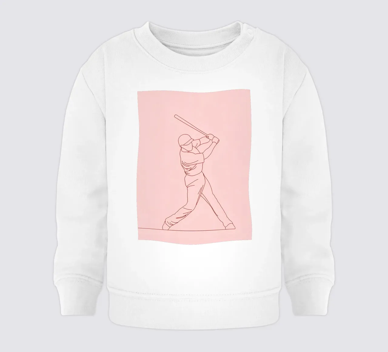 Giocatore di baseball - Line Art minimalista felpa neonato da Viv Line Art