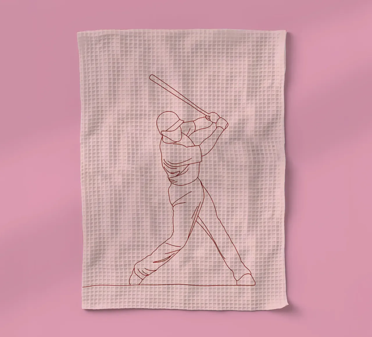 Baseball Player Minimalist Line Art torchon de Viv Line Art