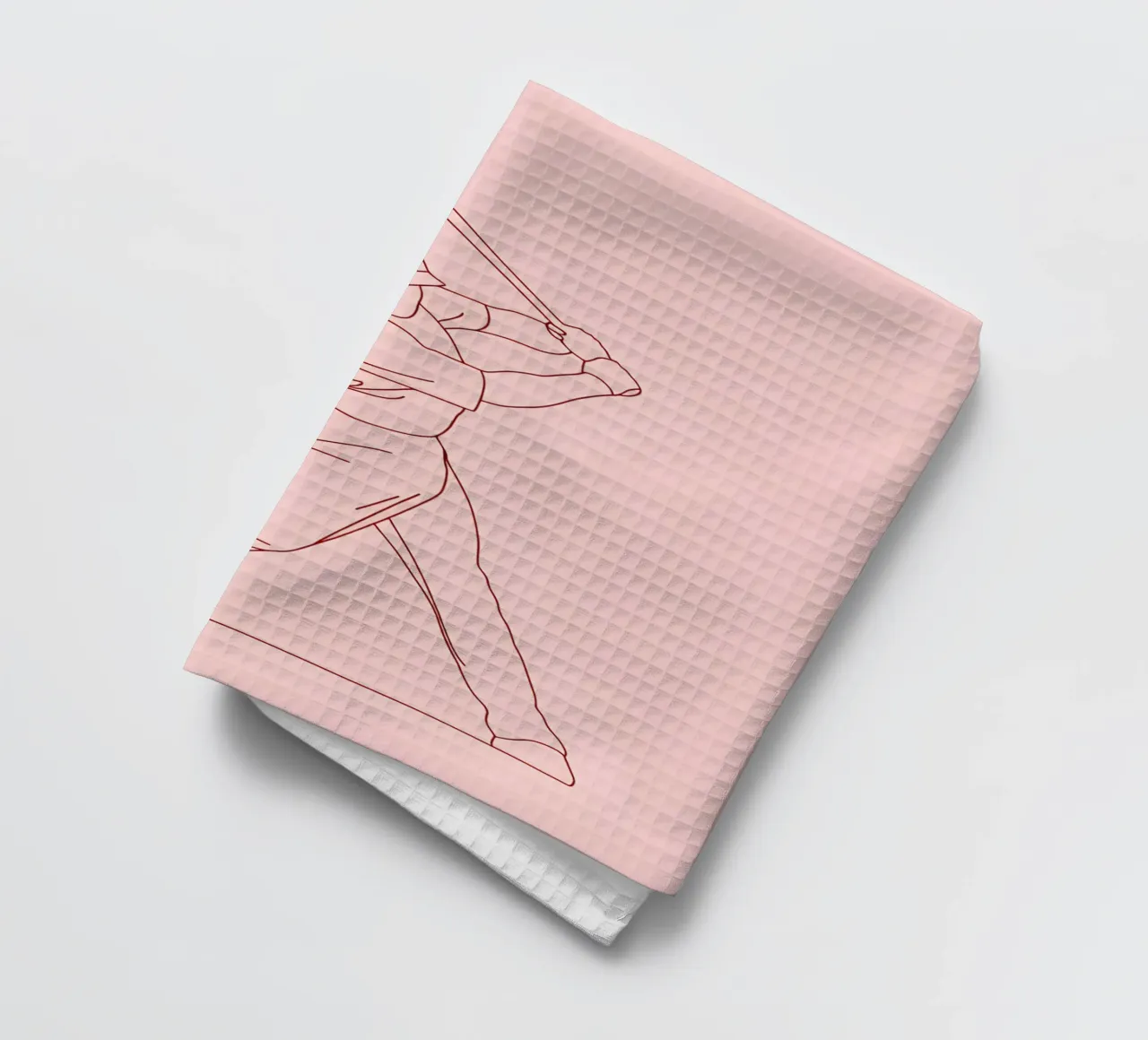 Baseball Player Minimalist Line Art torchon de Viv Line Art