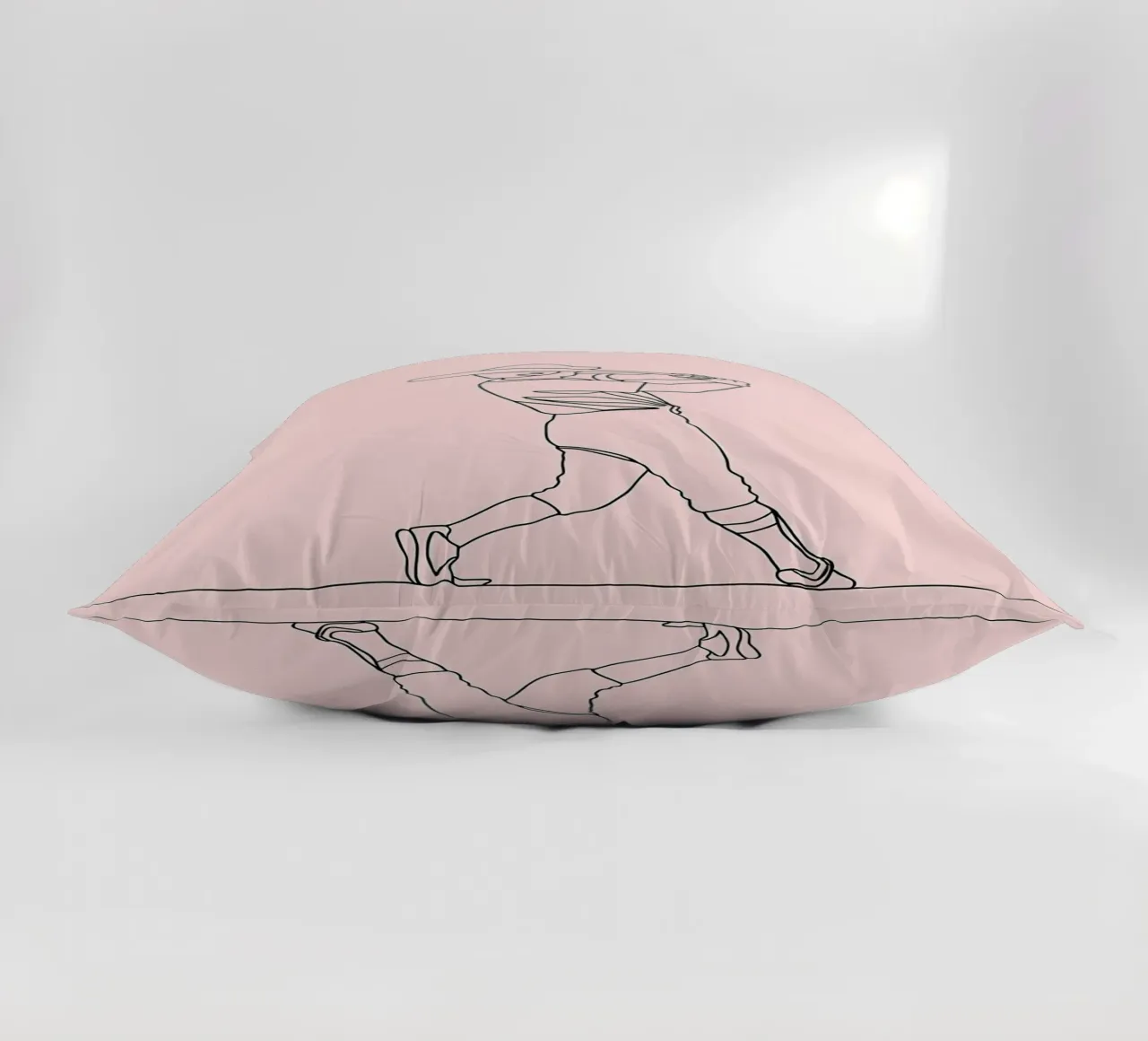 Giocatore di baseball Line Art minimalista 2 cuscino da Viv Line Art