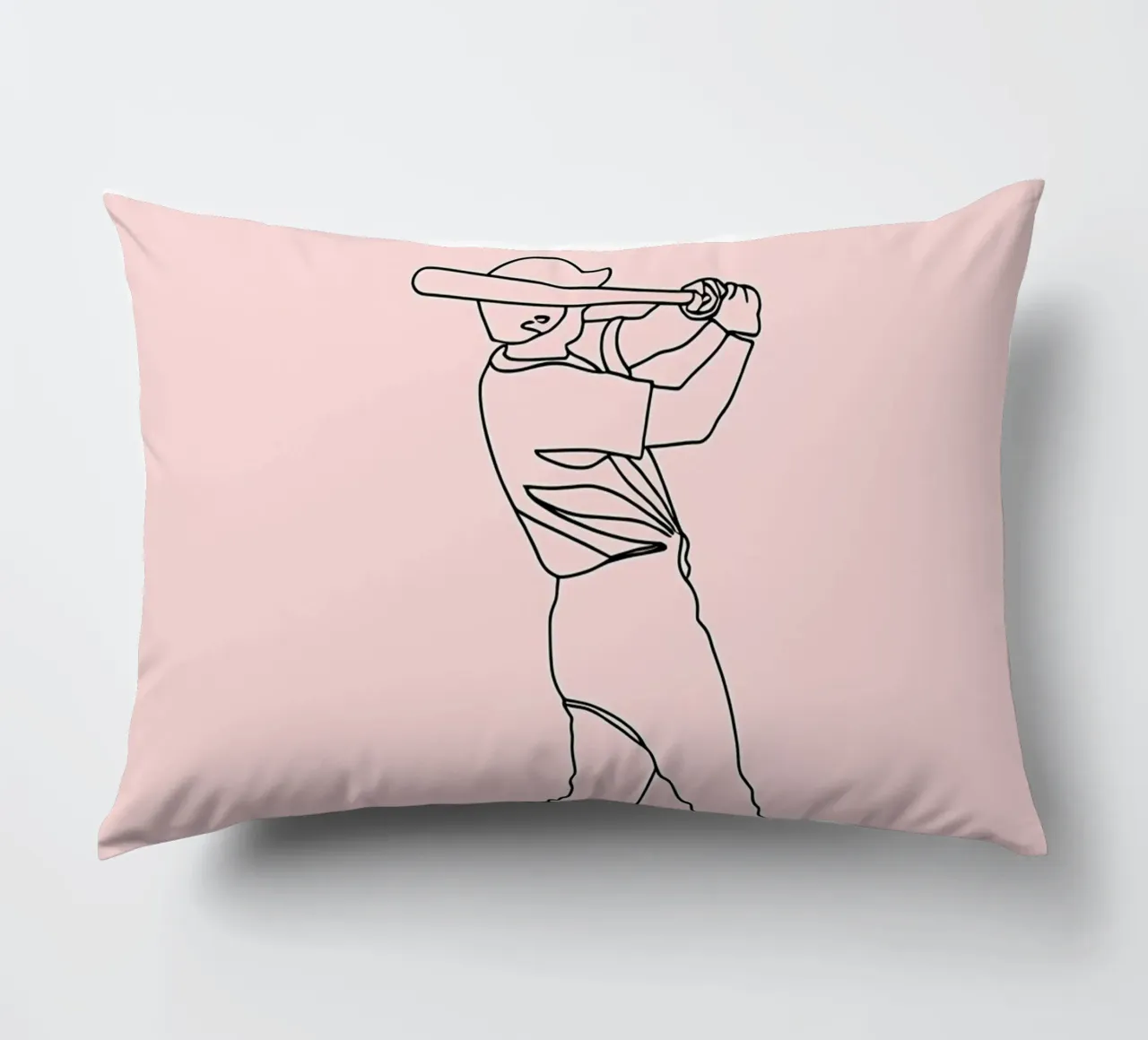Giocatore di baseball Line Art minimalista 2 cuscino da Viv Line Art