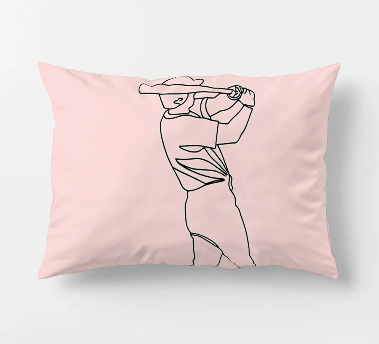 Giocatore di baseball Line Art minimalista 2 cuscino da Viv Line Art
