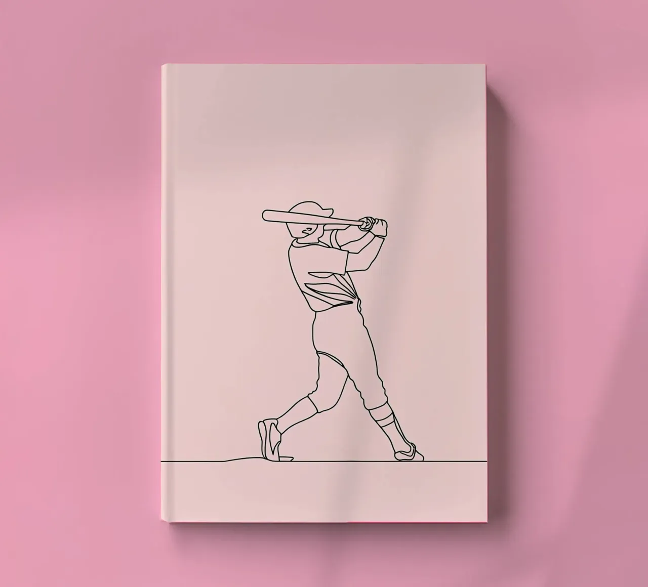 Baseball Player Minimalist Line Art 2 notebook by Viv Line Art