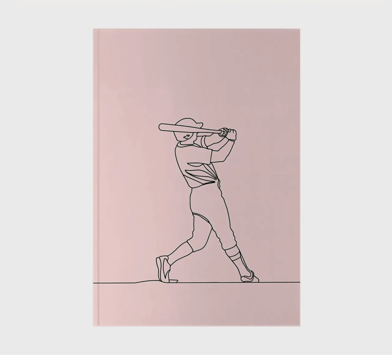 Baseball Player Minimalist Line Art 2 notebook by Viv Line Art