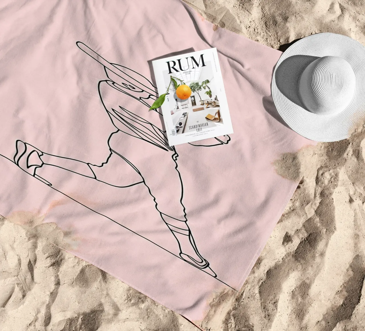Baseball Player Minimalist Line Art 2 beach towel by Viv Line Art