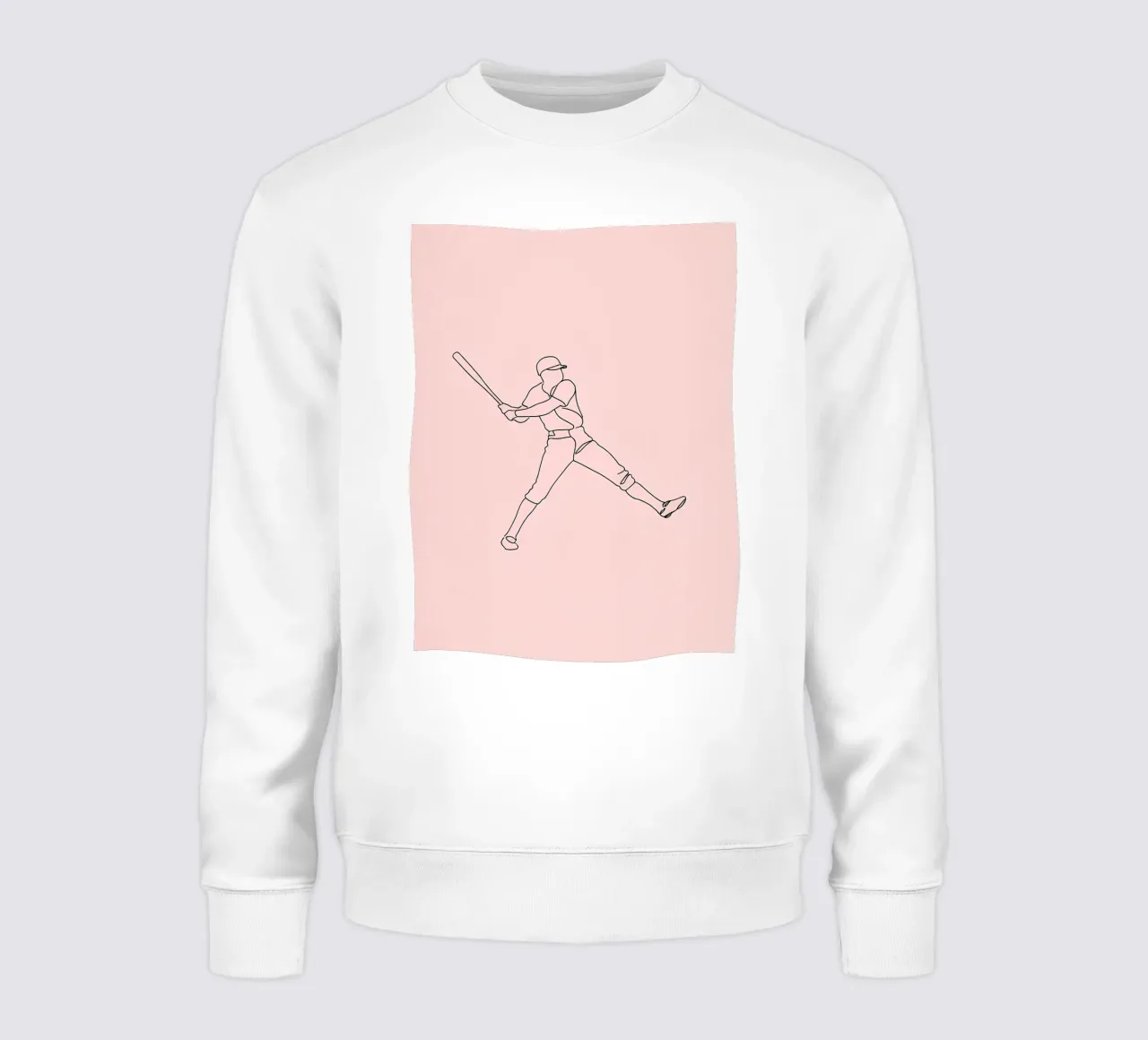 Giocatore di baseball Line Art minimalista 3 felpa da Viv Line Art