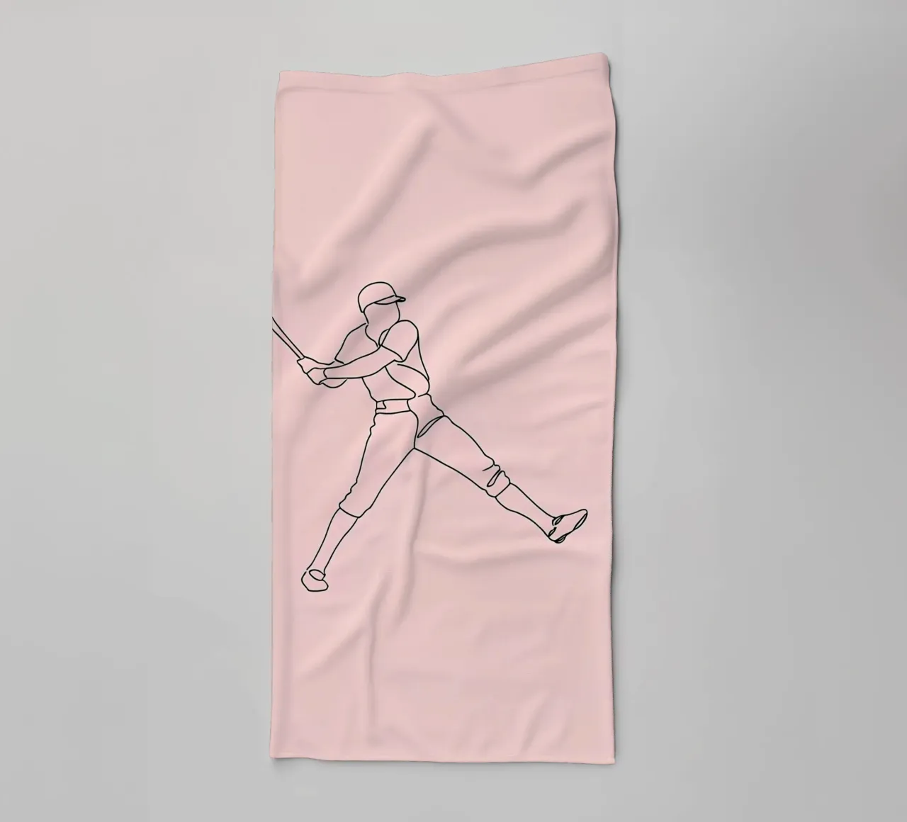 Baseball Player Minimalist Line Art 3 towel by Viv Line Art