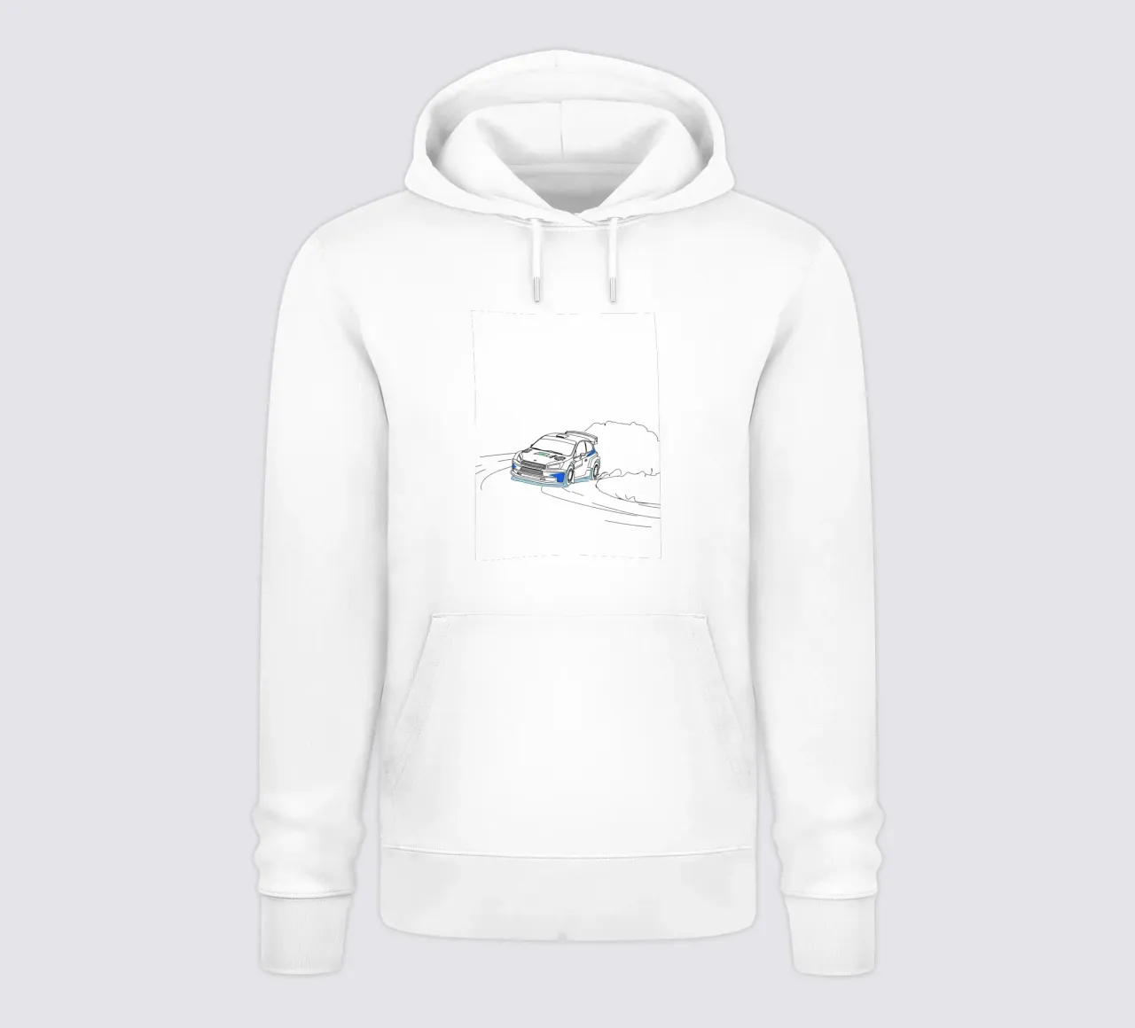 Arte di linea minimalista di auto da corsa felpa con cappuccio da Viv Line Art