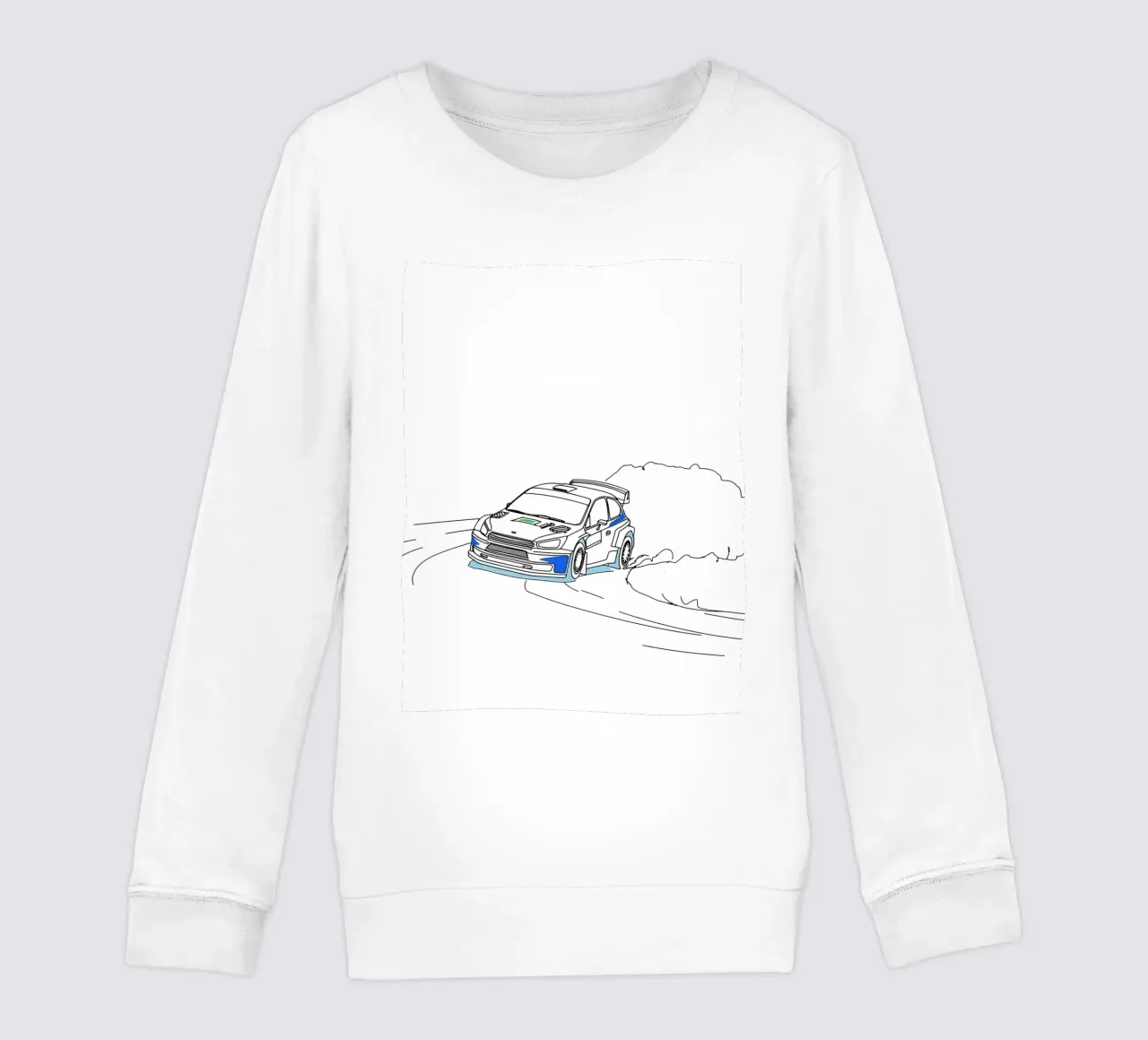 Arte di linea minimalista di auto da corsa felpa bambino da Viv Line Art