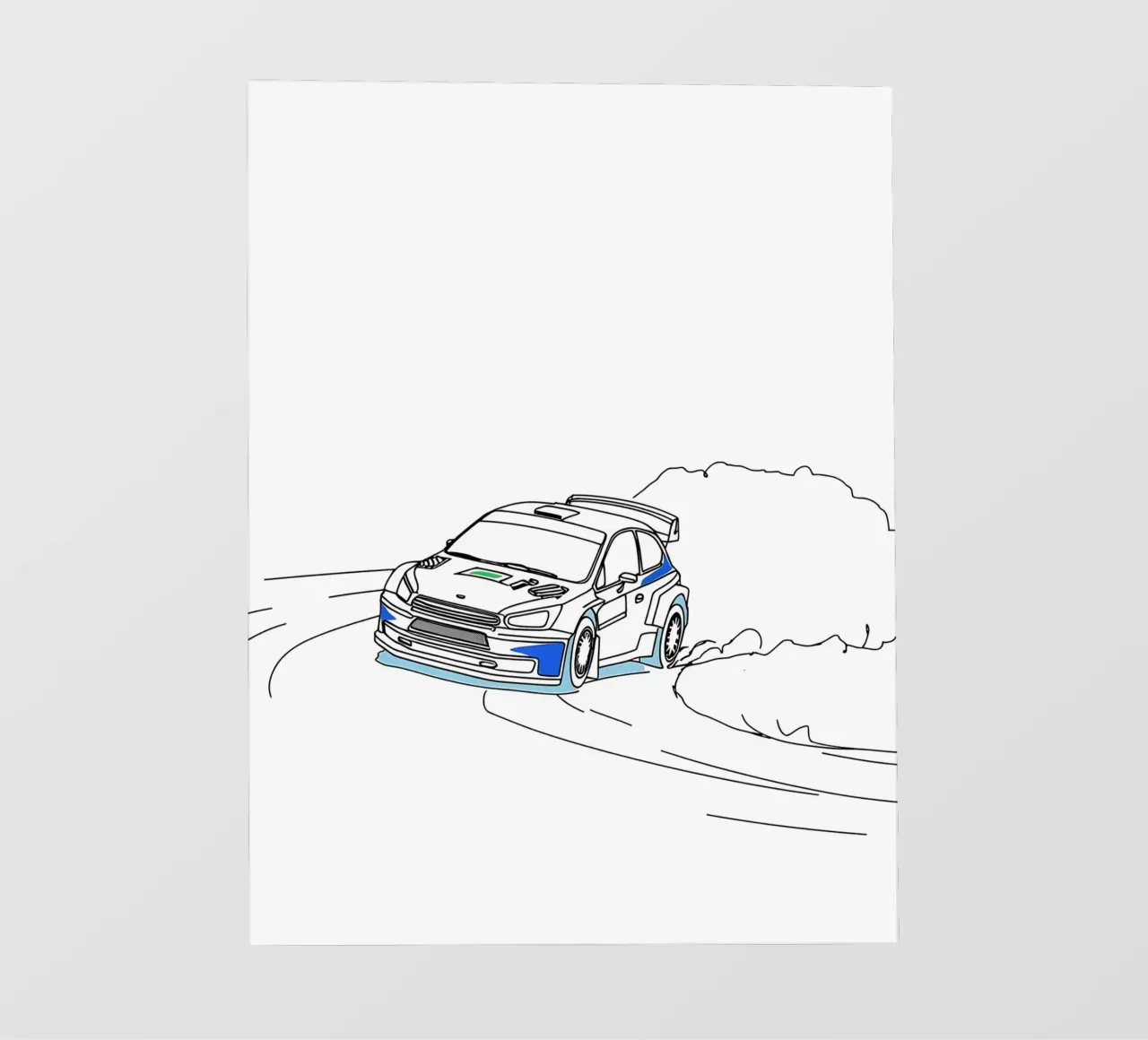 Arte di linea minimalista di auto da corsa telo in pvc da Viv Line Art
